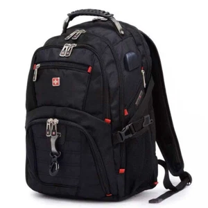 Men's 17" Swiss Gear Dustproof Laptop Travel Shoulder Bag Macbook Hike Backpack - Picture 1 of 7