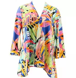 Slinky® Brand Bell Sleeve Knit Jacket Polyester Multicolor size XS - Picture 1 of 3