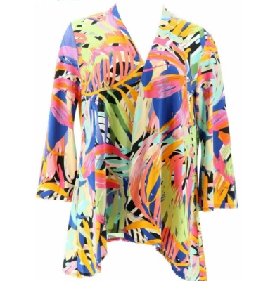 Chaqueta Tejida Manga Campana Marca Slinky® Poliéster | Multicolor | XSmall Foto 1 de 3