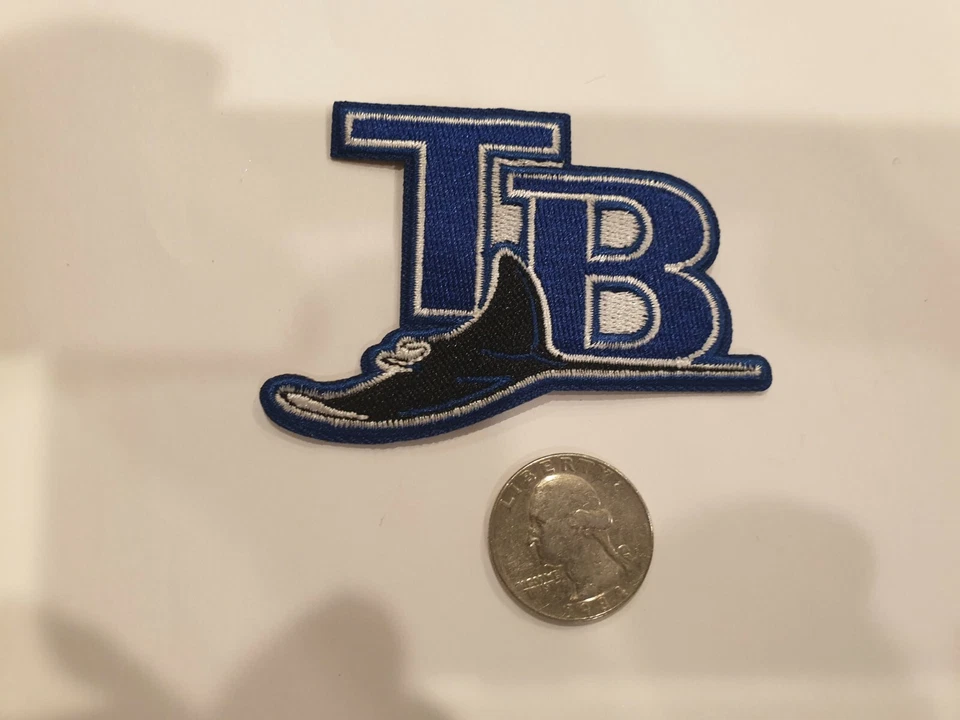 TAMPA BAY RAYS EMBROIDERED IRON ON PATCH 3"X2" - Image 1 of 1