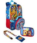 Paw Patrol Kid 17 Inch Backpack Bookbag 4 Piece Set School Travel Play Date NEW