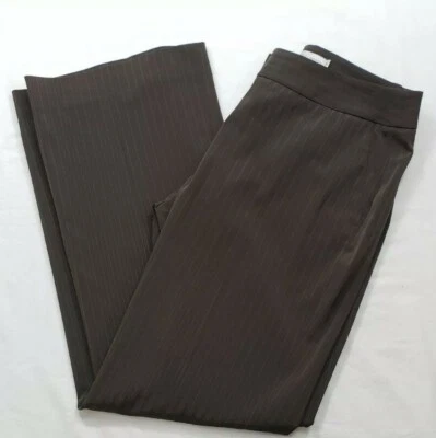 Garfield & Marks Women's 6 Brown Dress Pants Pinstripe Pockets Casey Trouser Zip - Image 1 of 4