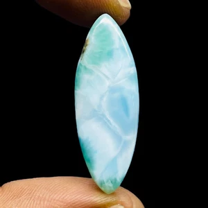 30.60 Cts Natural Larimar 39x14mm Marquise Loose Cabochon Untreated Gemstone - Picture 1 of 8