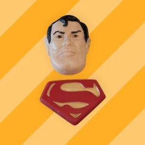 Dc Comics Superman 1977 Plastic Wilton Cake Decorating Face & Logo Emblem