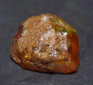 GIE Certified 26.25 Natural Ethiopian Black Opal Welo Fire Rough Loose Gemstone - Picture 1 of 7