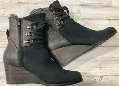 Rockport Cobb Hill Leather & Suede “Lucinda” Boots Women’s Sz 8, Flannel Liner - Image 1 of 4