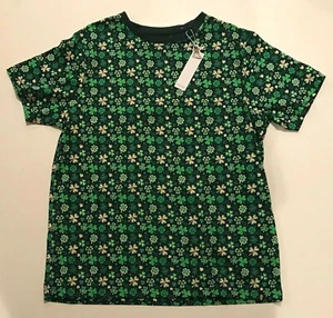 Men's Denim & Flower Shamrock Short Sleeve T-Shirt Large NEW St. Patrick's Day - Picture 1 of 1