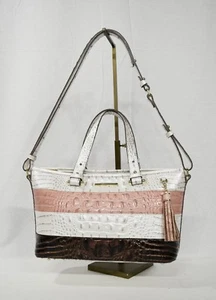 NWT Brahmin Mini Asher Leather Satchel/Shoulder Bag in Toasted Macaroon Cassini - Picture 1 of 12