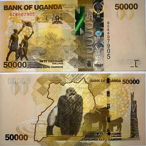 Uganda, 50000 (50,000) Shillings - New 2024 UNC Gorilla Authentic Currency - Picture 1 of 6