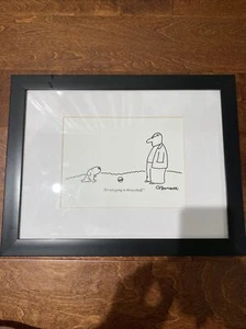 Charles Barsotti Print With Frame 18 x 12” “It’s not going to throw itself.” - Picture 1 of 11