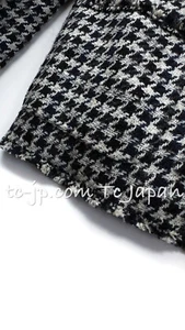 CHANEL 07S Black Houndstooth Fringe SilkLinen Wool Tweed Jacket 36 38 40 US4 6 8 - Picture 1 of 1