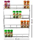 Chrome 4 Tier Spice Herb Rack Jar Kitchen Door Cupboard Storage Wall