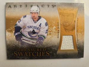 2010-11 UPPER DECK ARTIFACTS TREASURED SWATCHES TSR-HS Hedrik Sedin CANUCKS HOF