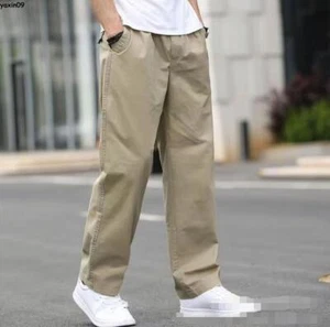 Men's Cargo Pants Work Wear Combat Relax Casual Trousers Spring/Fall 100% Cotton - Imagen 1 de 16