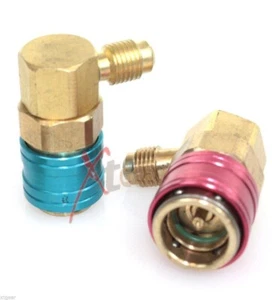 R12 To R134a A/C Manifold Gauge Conversion Kit High Low Angle Quick Adapter - Bild 1 von 1