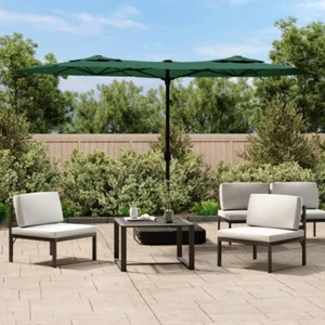 Vidaxl parasol dubbel met led's 316x240 cm groen - Imagen 1 de 3
