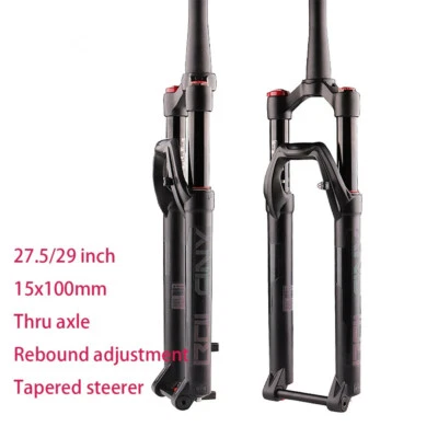 Mountain Bike Forks Thru Axle 100*15mm Downhill Bike Front Suspension Air Fork - Image 1 of 4