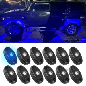 For Hummer H1 H2 H3 Truck Pickup 12 Pods Blue LED Rock Lights Underbody Lamps - Picture 1 of 16