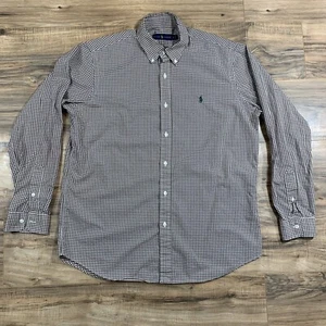 Camisa con botones Ralph Lauren para hombre talla L marrón - Imagen 1 de 10