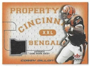 2001 FLEER FOCUS COREY DILLON PROPERTY OF GAME WORN JERSEY #POCD BENGALS - Picture 1 of 2