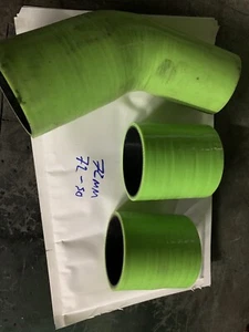 45 Degrees Bend Toxic Green Reducer 72-50 Silicone Hose Pipe Two Straight 72mm - Picture 1 of 2