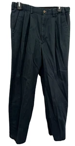 Men's Haggar 32 X 30 Black Pleated Black Label Dress Pants Slacks - Picture 1 of 7
