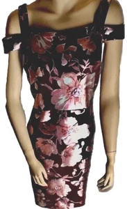 Ladies Elegant Evening Summer Dress Metallic Bronze Silver Crimson 12petite - Picture 1 of 1