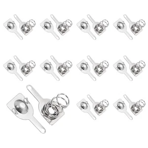 10 Set Battery Spring Contact 9x9mm Round Positive Negative Unipolar - Picture 1 of 6