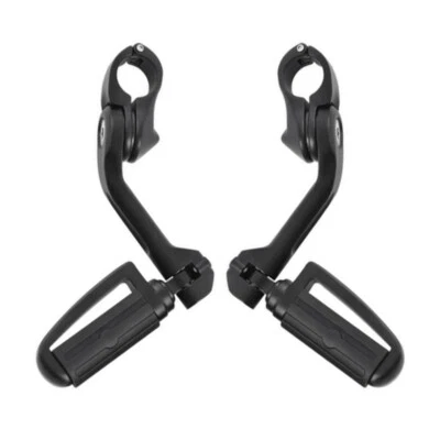 Apto para Harley-Davidson estriberas de carretera negras con soportes en ángulo largo Foto 1 de 4