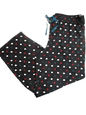 NUEVO MUJER XL CHARTER CLUB PIJAMA PANTALONES BAJOS NEGRO ROJO VERDE LUNARES VACACIONES Foto 1 de 4