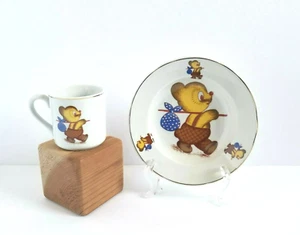 Vintage LEART Porzellan Tasse Schale Geschirr Set Teddybär Becher Kinder Kinder Brasilien - Bild 1 von 9