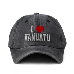Soft Washed Baseball Cap I Love Vanuatu I Love Cotton Dad Hats for Men & Women - Picture 1 of 13