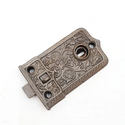 Antique Ornate Surface Mount Mortise Lock No Keeper No Key Cover
