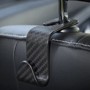 Pcs Carbon Fiber Auto Back Seat Headrest Hooks Bag Storage Hook Car Accessories - Picture 1 of 18