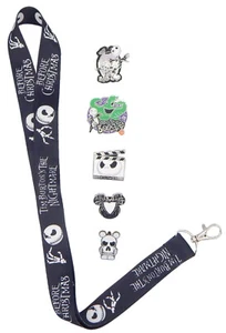 Jack Skellington Nightmare Before Christmas Motto Schlüsselband mit 5 Disney Pins - NEU - Bild 1 von 3