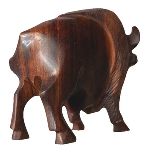 handgeschnitzte Holzfigur Amerikanischer Bison (Büffel) schönes Holz Volkskunst - Bild 1 von 14