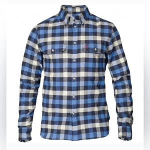 NUEVO CON ETIQUETAS Camisa Fjallraven Skog S Para Hombre Delgada Azul Franela a Cuadros Sueca Exterior Invierno - Imagen 1 de 11