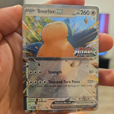 Snorlax ex 076/131 Sv: Prismatic Evolutions Stamped Promo Holo NM - Image 1 of 2