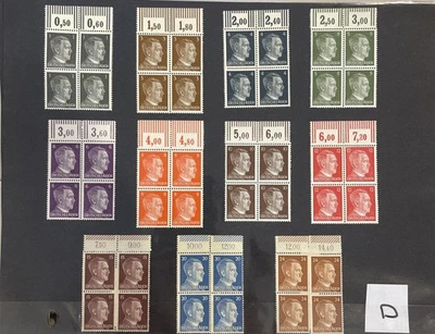 Once bloques de estampillas MNH Reich alemán Imperio Hitler Segunda Guerra Mundial conjunto histórico D Foto 1 de 4