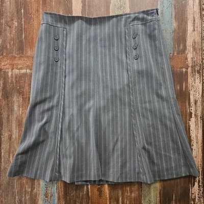 Worthington эластичной в тонкую полоску Midi юбка размер 10 классический офисной одежды розовый и серый - Изображение 1 из 4