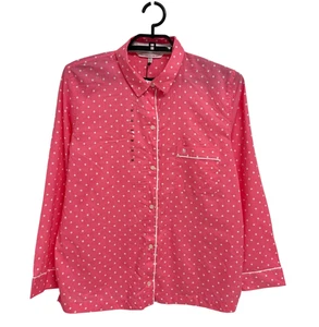 Victoria Secret Damen Pyjama rosa gepunktet Oberteil Button Down Gr. M - Bild 1 von 9