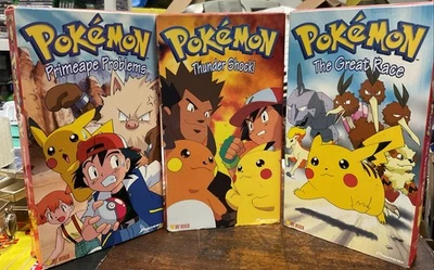 3 Pokemon Original VHS Tapes Lot 1997 Vintage 4Kids Productions Pioneer OG Vtg - Image 1 of 4