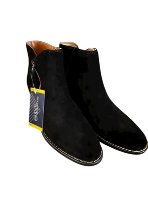 White Mountain Women's Size 8 Boots Suede Leather Side Zip Ankle Bootie Black - Image 1 of 4