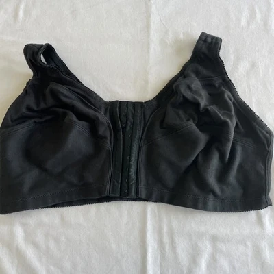 Sutiã Comfort Choice sem fio 100% algodão fecho frontal preto 46DD - Imagem 1 de 4