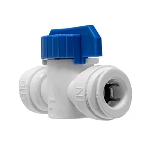 Metpure Straight Inline QC Kugelhahn 3/8" x 3/8" Außendurchmesser für Wasserfilterschlauch - Bild 1 von 4