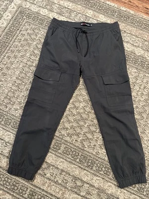 Pantalones cargo Akademiks para hombre XL gris caqui cordón elástico cintura/tobillo jogger Foto 1 de 4