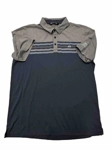 Travis Mathew Large Kurzarm marineblau/grau Herren Polo L 12 Eichen bestickt Ärmel - Bild 1 von 12