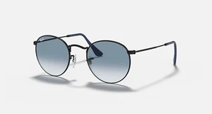 Ray-Ban Round Metal 3447 Matte Black / Clear Gradient Blue Sunglasses S: 50 - Picture 1 of 6