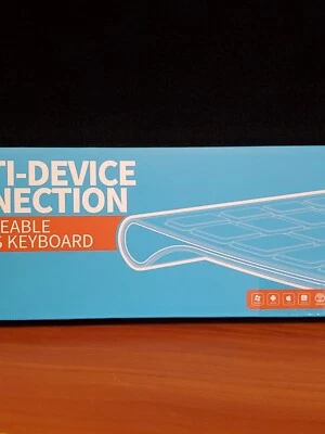 iClever IC-BK10 Keyboard Bluetooth Universal Rechargeable Ultra Slim Size White - Image 1 of 3