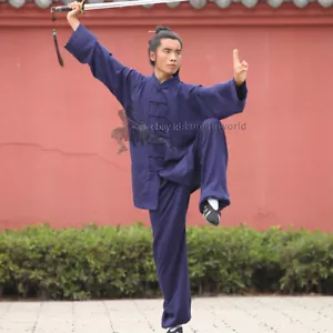 25 Colors Wudang Taoist Tai Chi Uniform Kung fu Martial arts Suit Wing Chun Robe - Picture 1 of 12